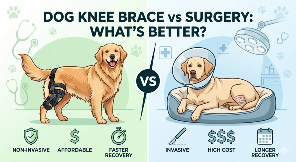Custom Dog Knee Brace vs Surgery