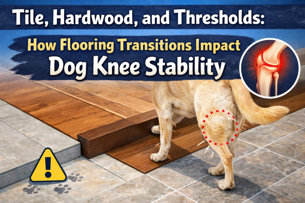 Tile, Hardwood, and Thresholds How Flooring Transitions Impact Dog Knee Stability